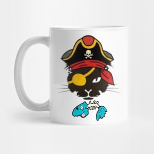 Retro Pirate Cat Kitten Halloween Skull Mug